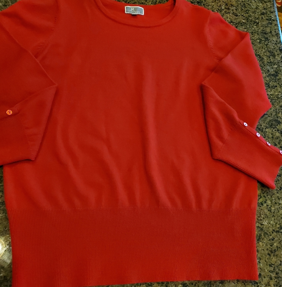 Red Pullover Sweater - Picture 3 of 8